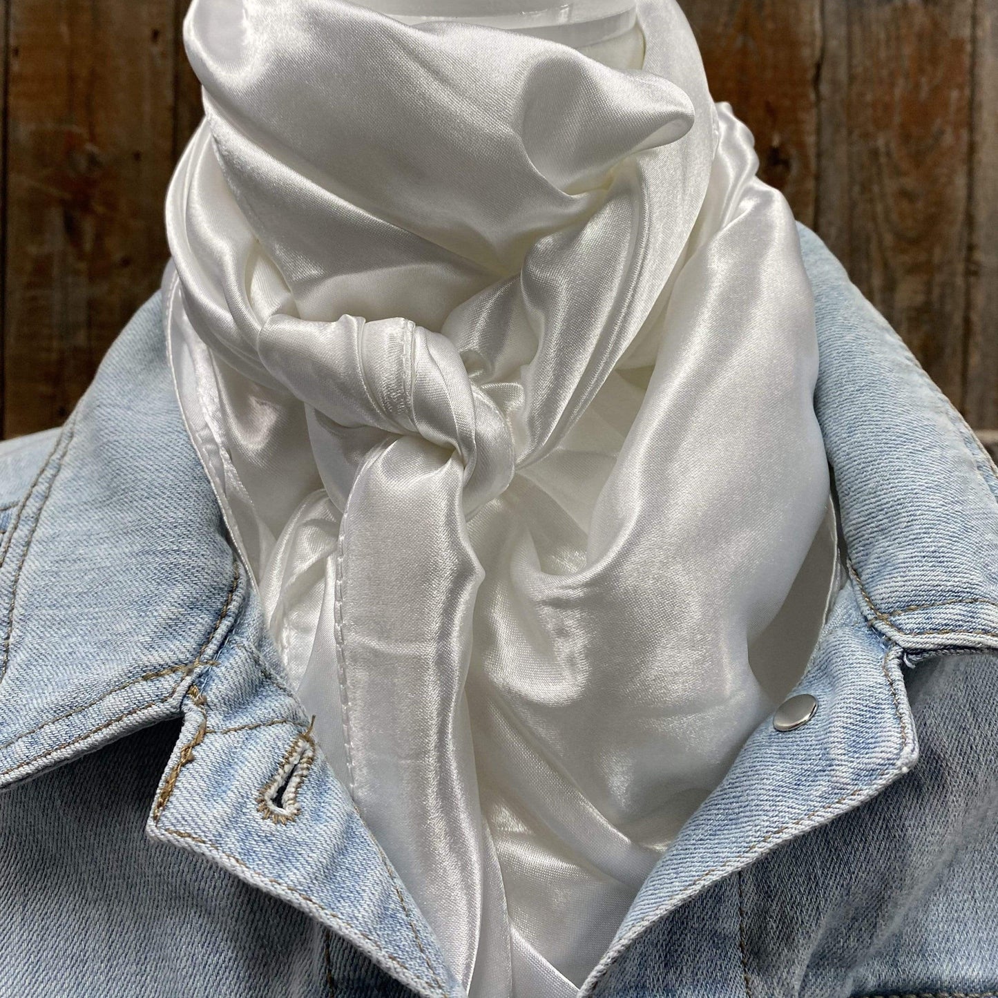 35X35"  Solid White  Wild Rag / Scarf WRS3