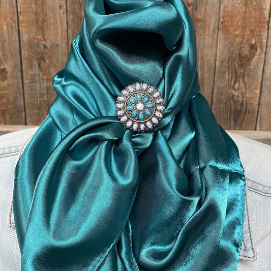 35X35"  Solid Teal Wild Rag / Scarf -Slide W212 WRSC5E