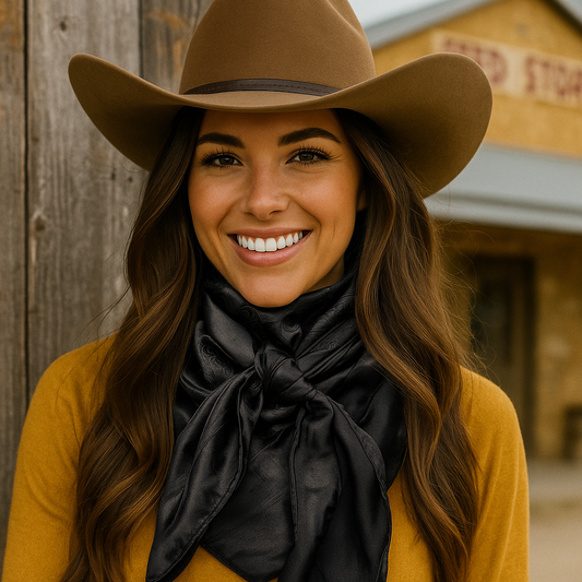 35X35" Black Jacquard Wild Rag / Scarf WR4082X