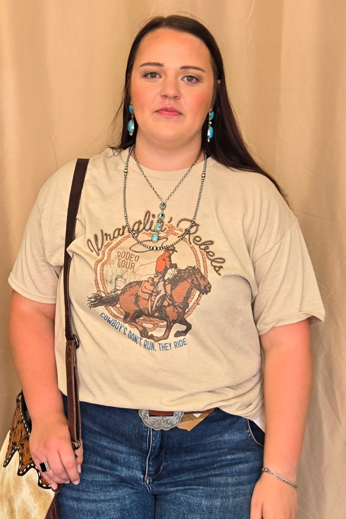 "Wranglin' Rebels" Western Graphic Tee — Jerzee 50/50 Sublimation Print Western Statement