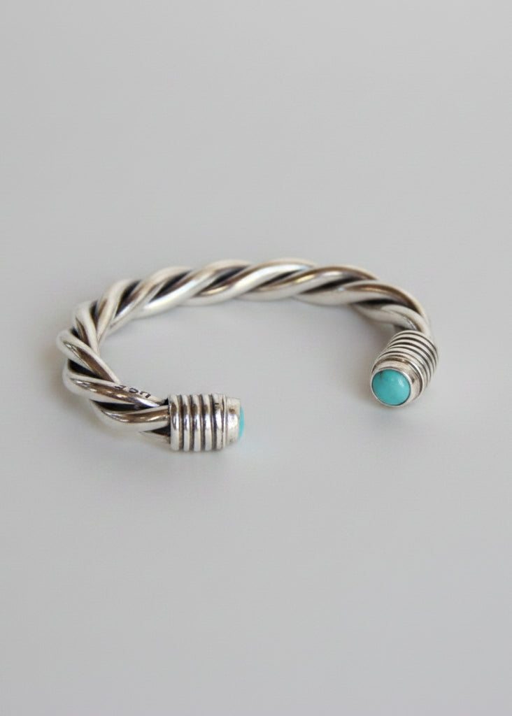 Wylie Turquoise Cable Cuff Bracelet (Large)