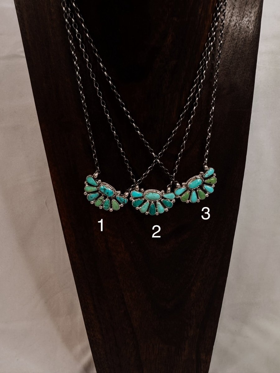 Yantis Turquoise Half Cluster Necklace