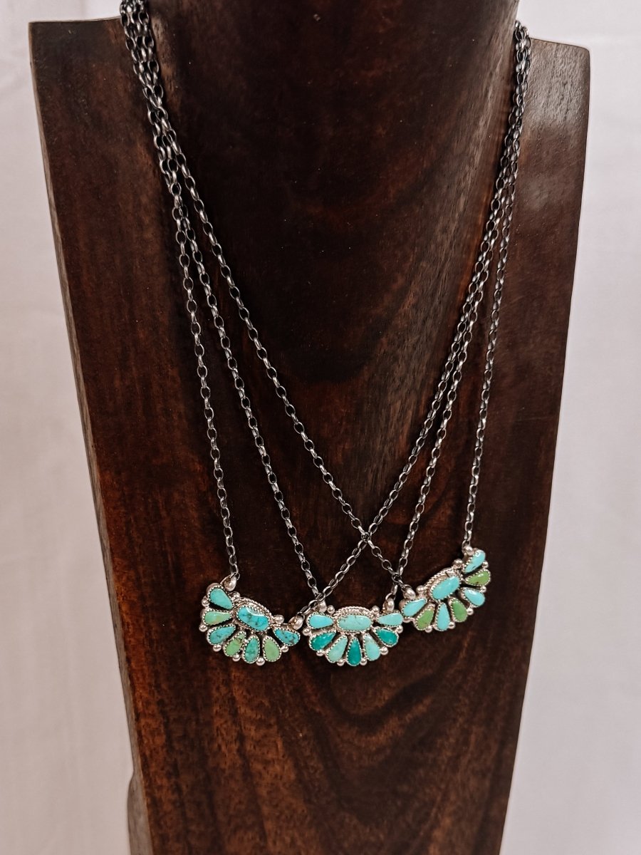 Yantis Turquoise Half Cluster Necklace