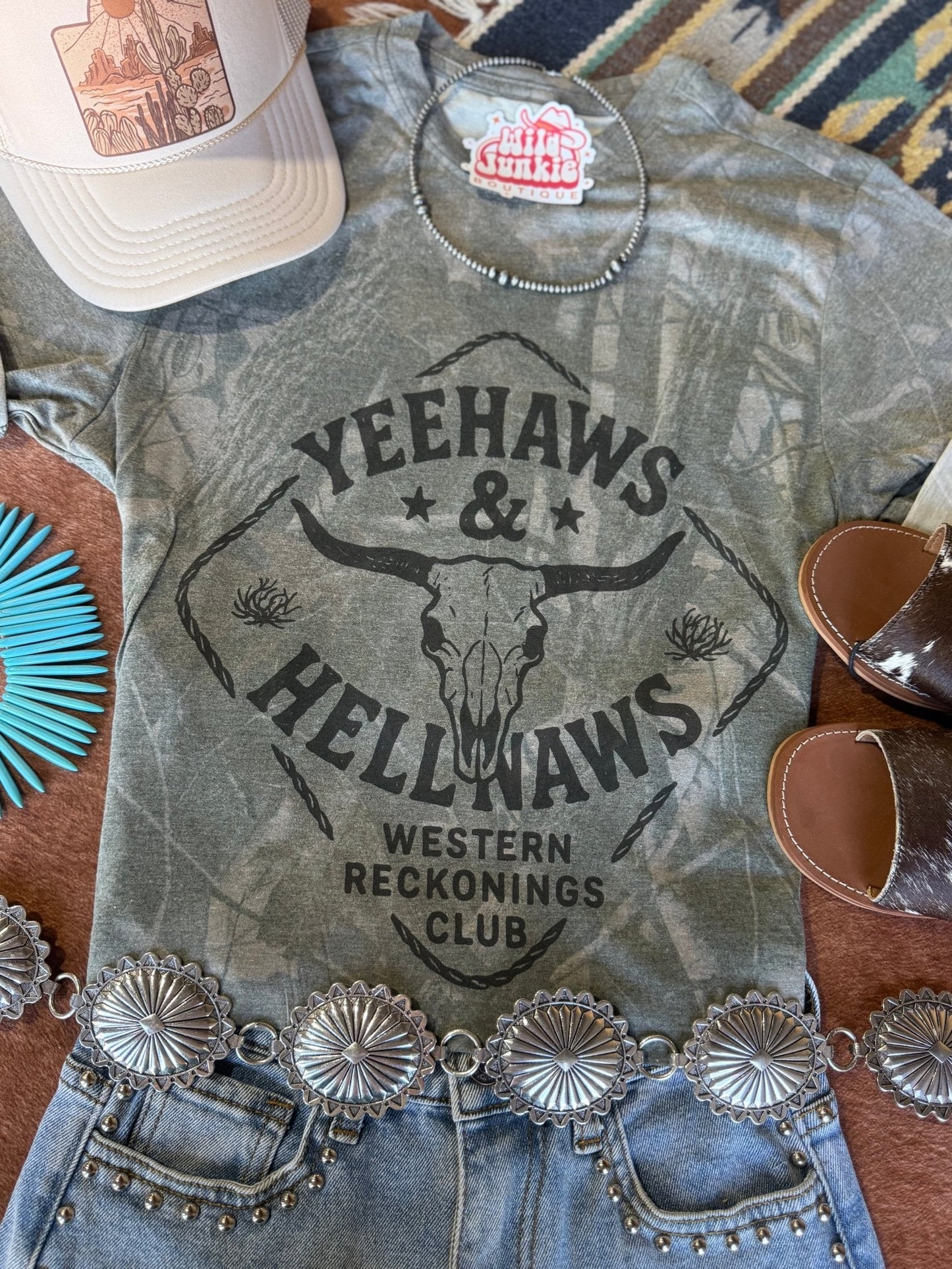 Yeehaws And Hellnaws RealTree Camo Graphic Tee
