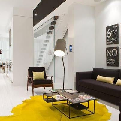 Yellow Dyed Cowhide Rug