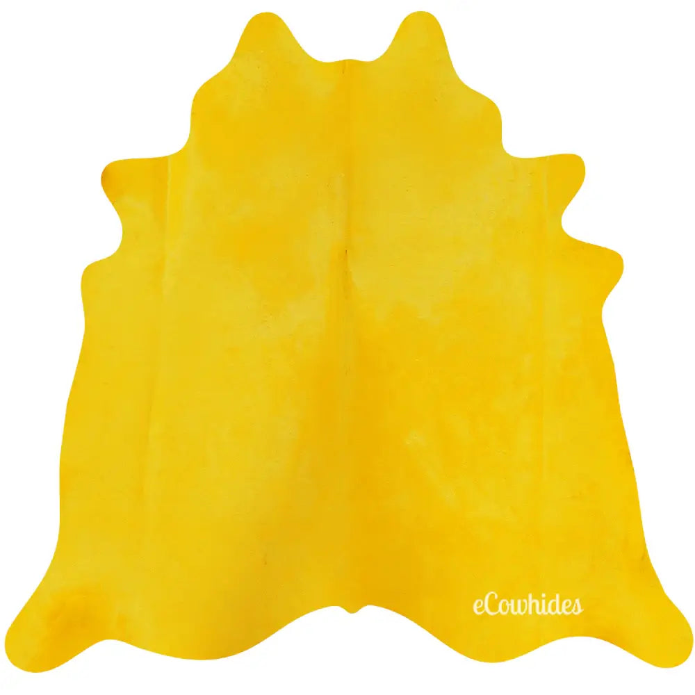 Yellow Dyed Cowhide Rug
