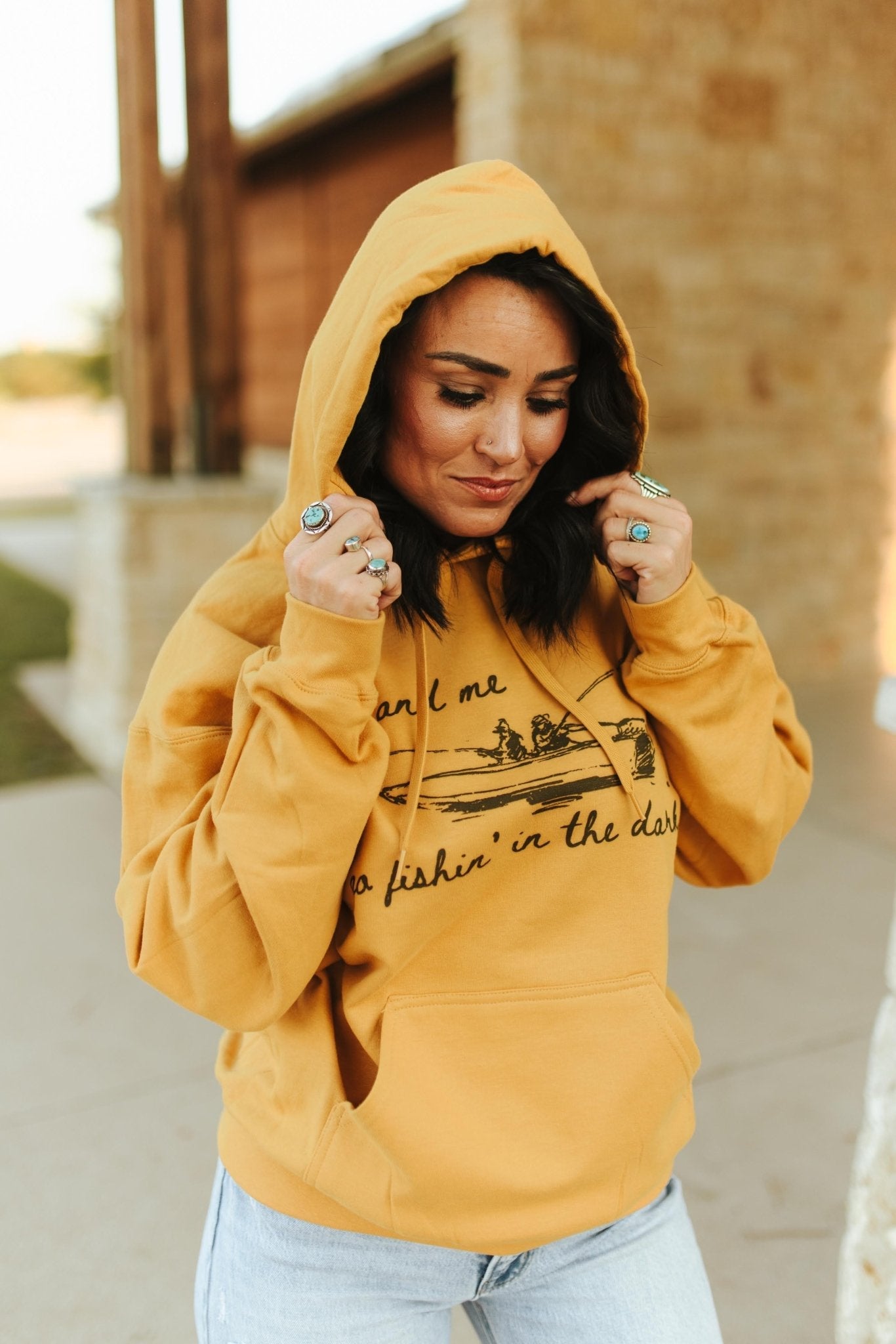 You And Me Go Fishing In The Dark Graphic Hoodie