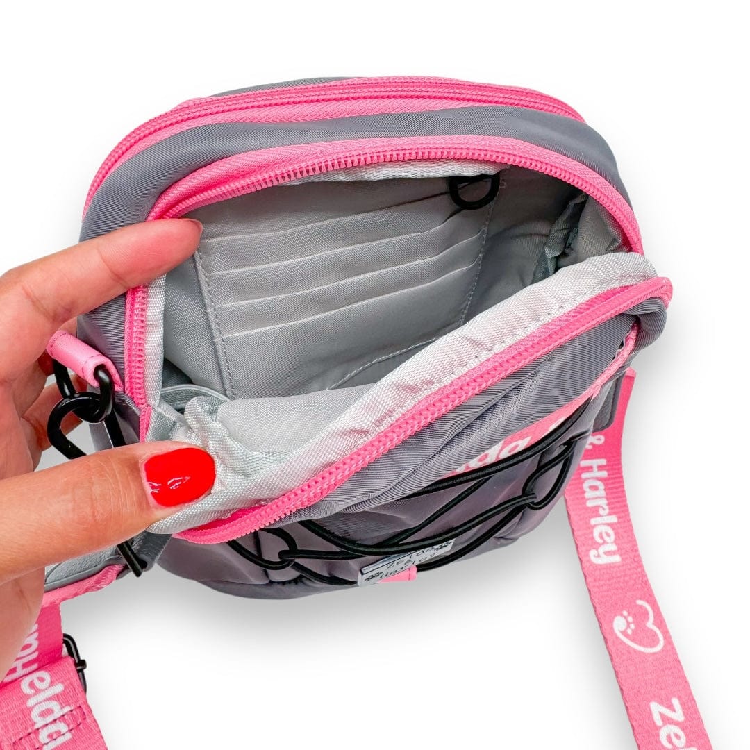 Dog Mom Bag - Grey and Pink