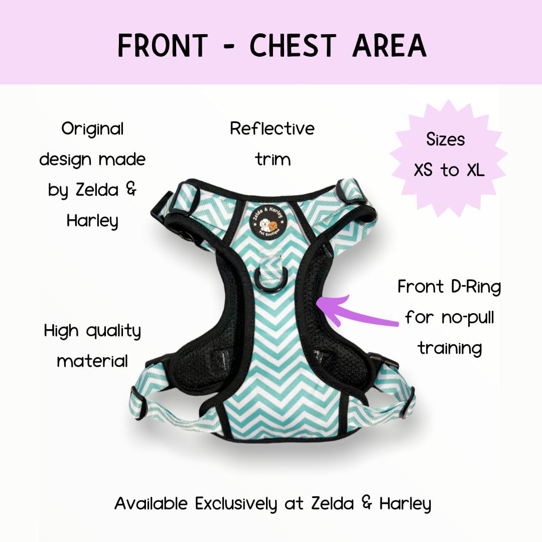 Zig Zag Wag Pastel Green - Adventure No Pull Harness