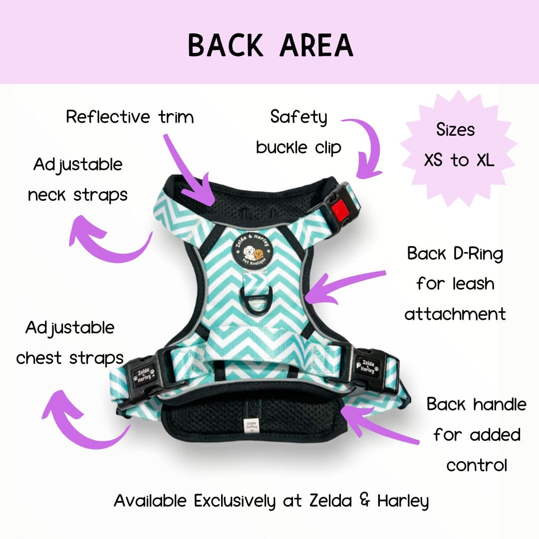Zig Zag Wag Pastel Green - Adventure No Pull Harness