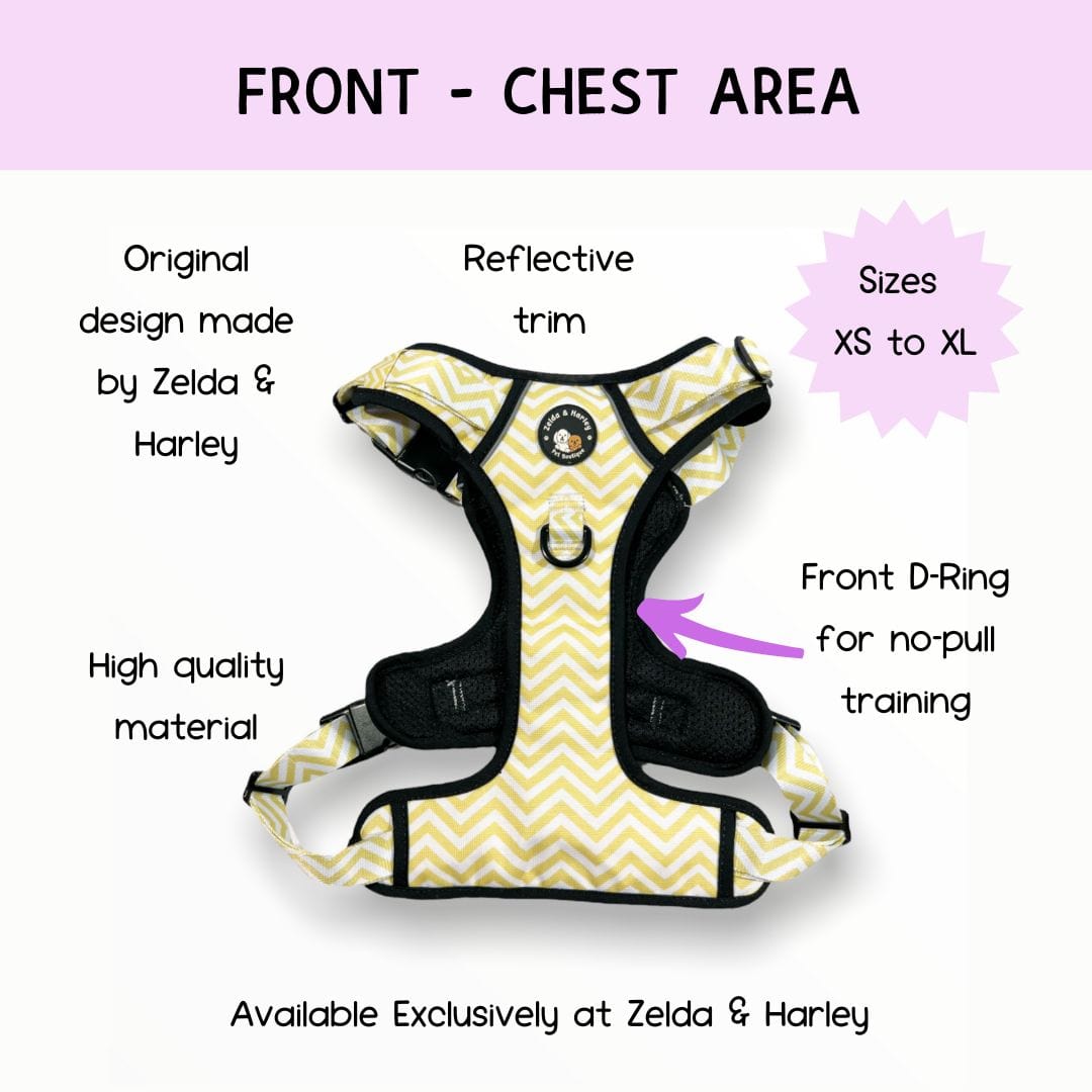 Zig Zag Wag Pastel Yellow - Adventure No Pull Harness