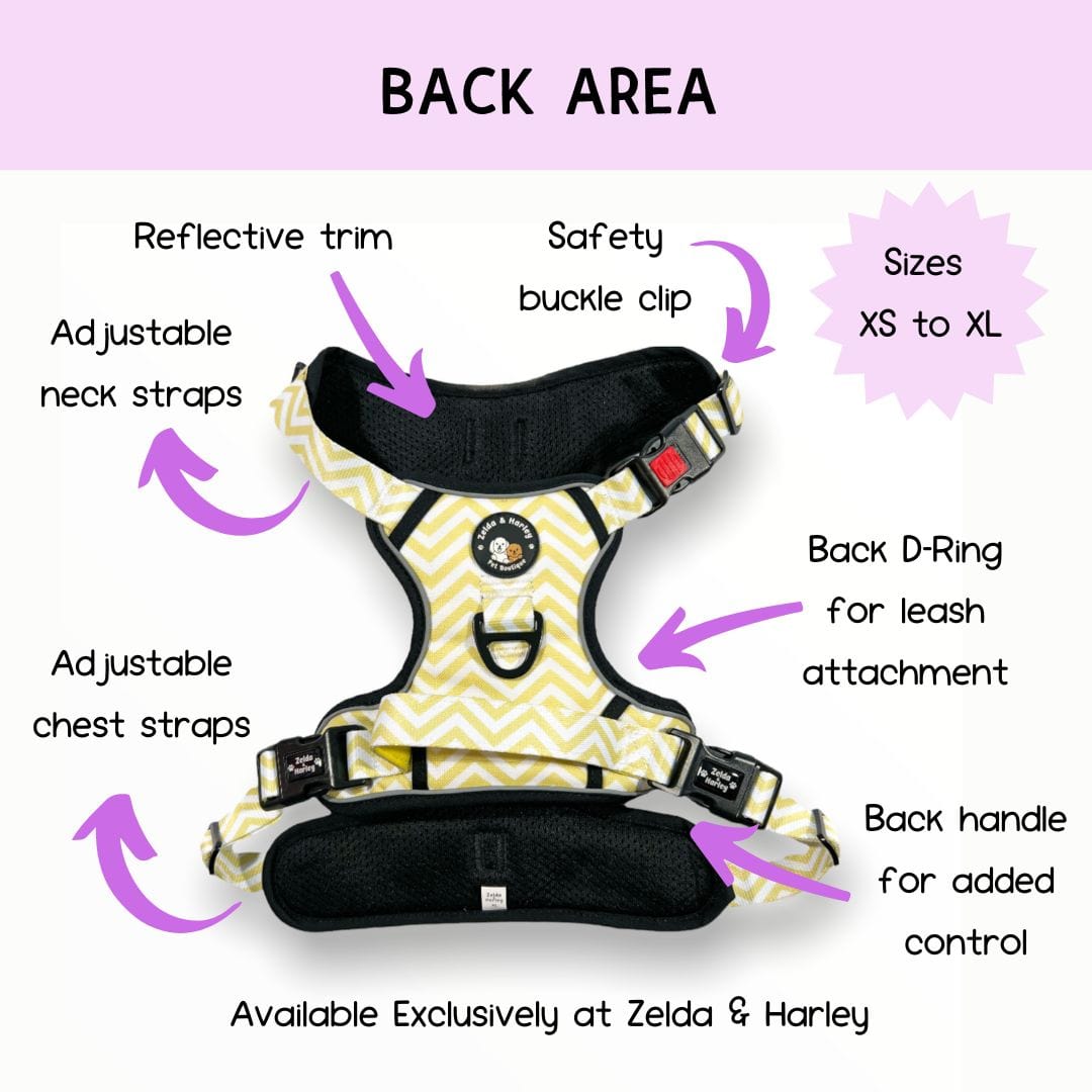 Zig Zag Wag Pastel Yellow - Adventure No Pull Harness