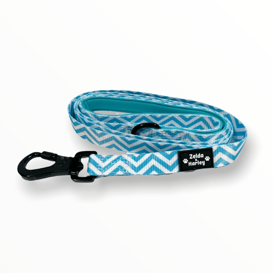 Zig Zag Wag Leash - Pastel Blue