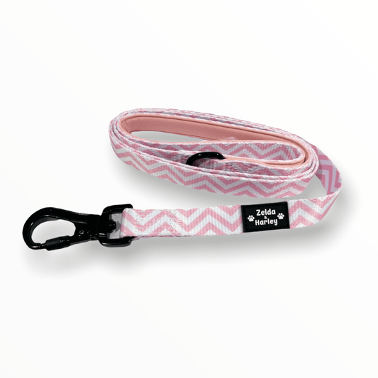 Zig Zag Wag Leash - Pastel Pink